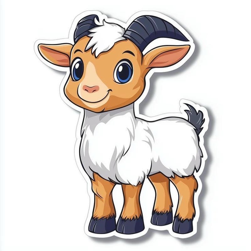 Khoảnh khắc dê chibi đứng yên với ánh mắt tò mò