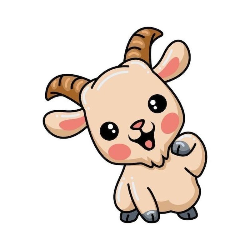 Khung hình dê chibi nhỏ xinh phù hợp làm ảnh đại diện