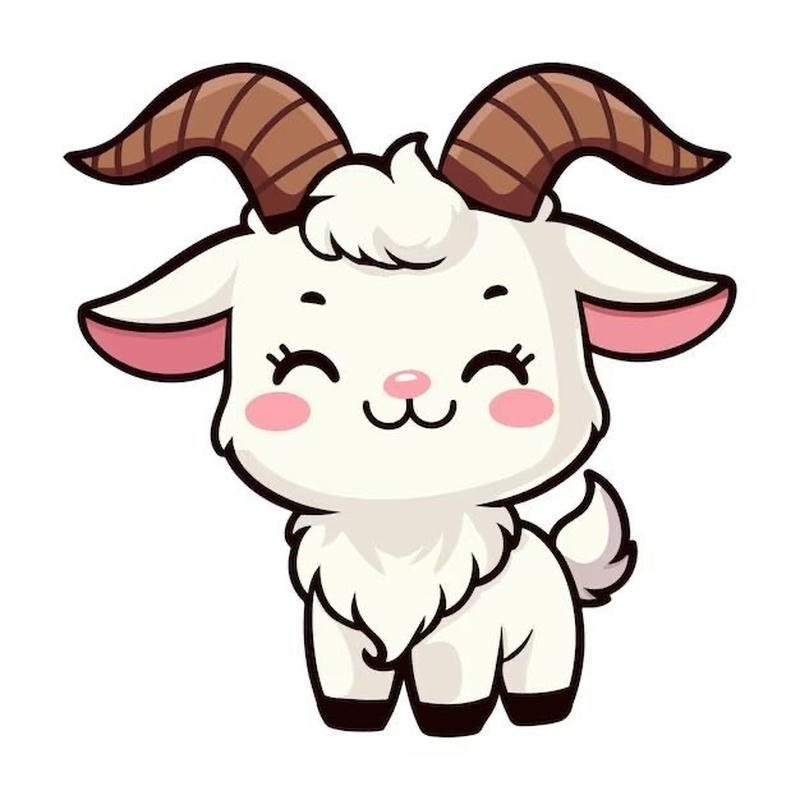 Khung hình dê chibi nhỏ xinh với dáng tròn đáng yêu