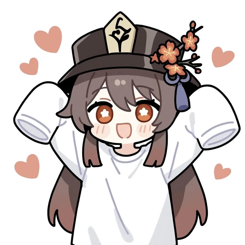 Nét vẽ nhẹ nhàng tạo cảm giác dễ chịu Hu Tao chibi