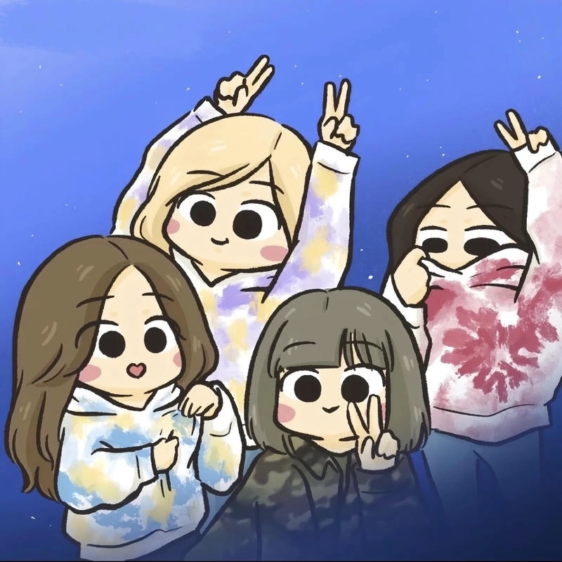Nhóm Blackpink phiên bản chibi dễ thương đầy màu sắc