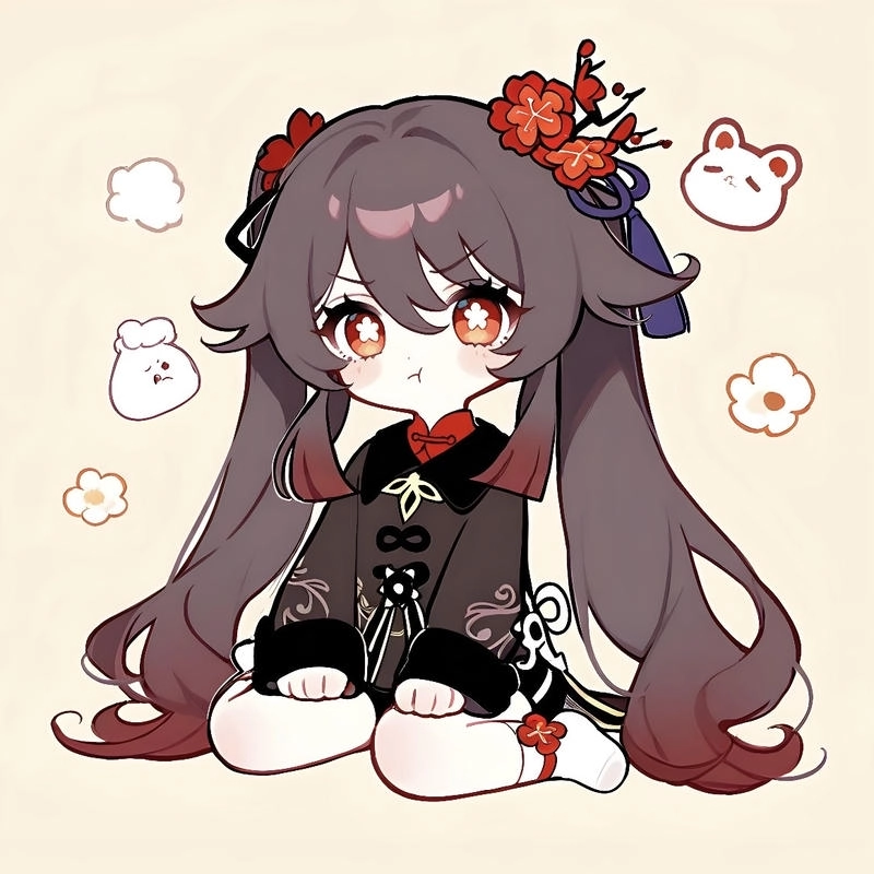Nụ cười rạng rỡ làm điểm nhấn cho Hu Tao chibi