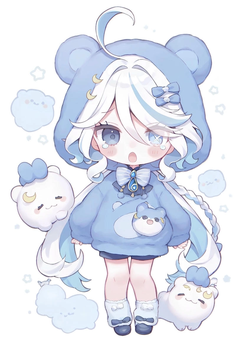 Phong cách hoạt hình mềm mại thể hiện qua Furina chibi