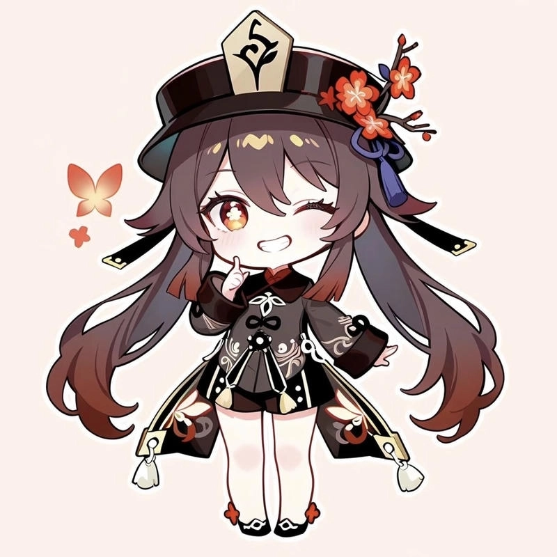 Tạo hình cá tính khiến Hu Tao chibi nổi bật hơn