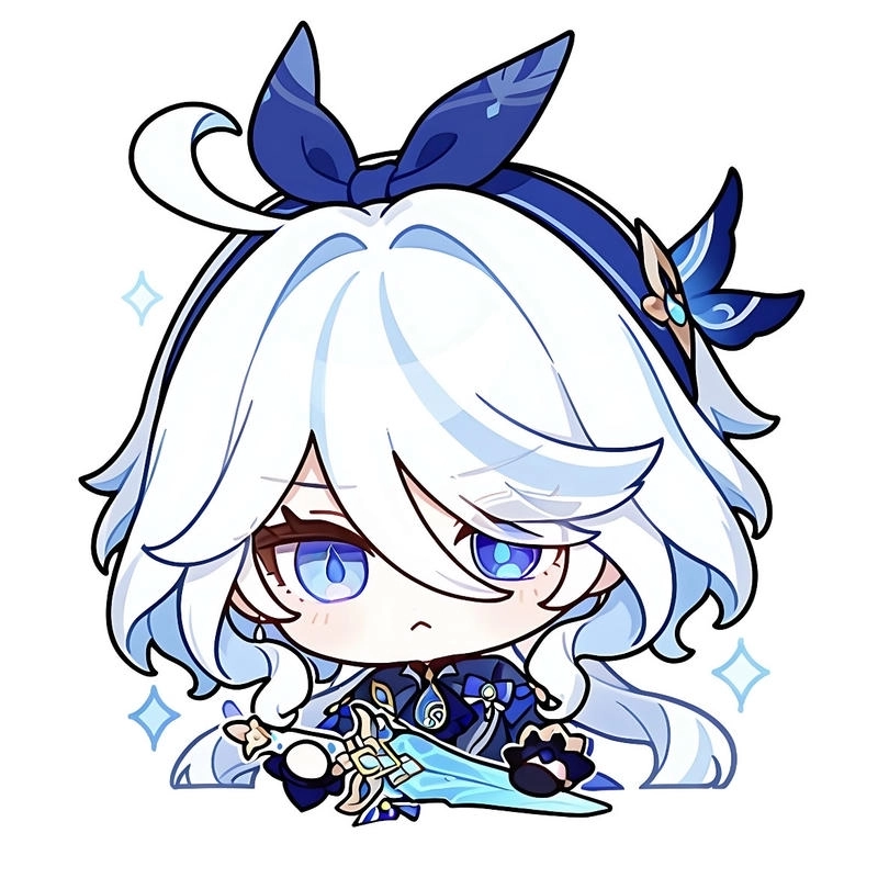 Thần thái cuốn hút riêng biệt trong hình Furina chibi