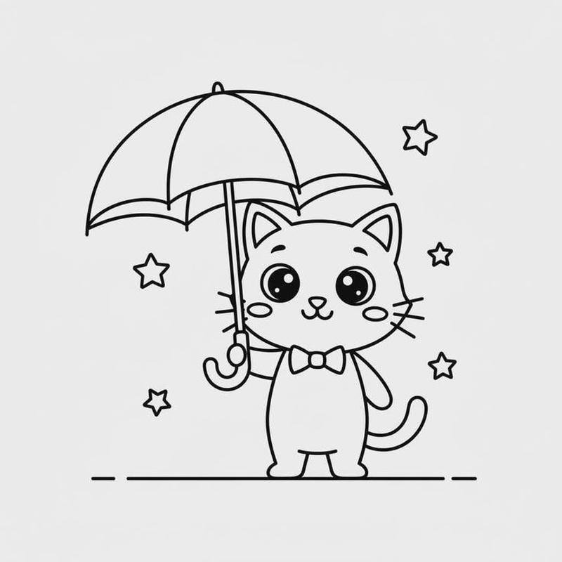 Thiết kế tranh tô màu cái ô phù hợp làm hình nền