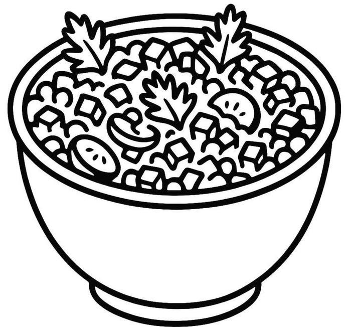 Tranh tô màu tranh tô màu cái bát nét đậm