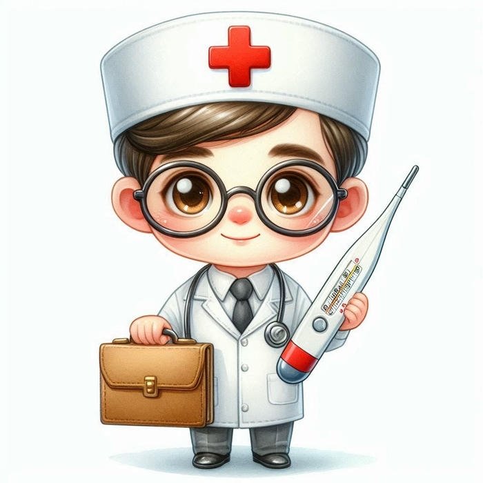 ảnh bác sĩ chibi đáng yêu sinh động