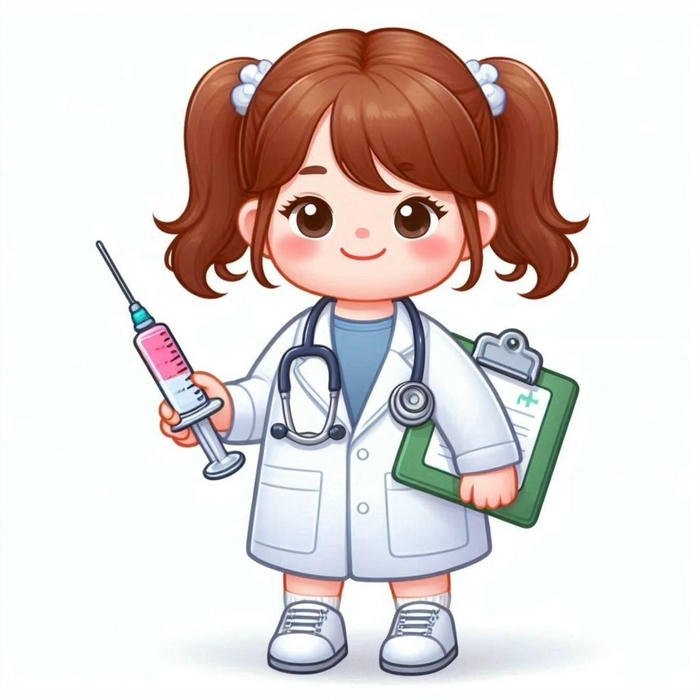 ảnh chibi bác sĩ khám bệnh thân thiện
