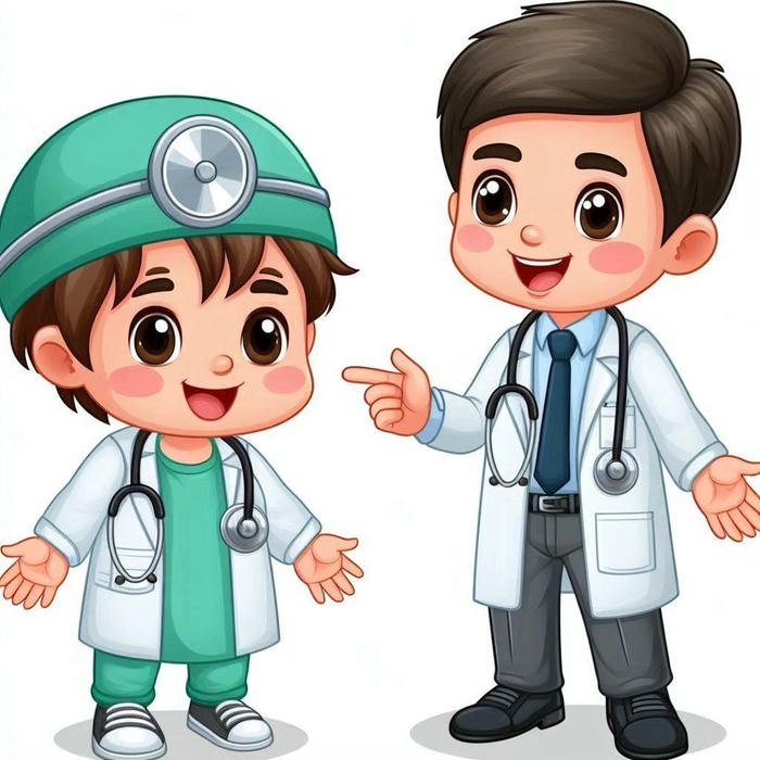 ảnh chibi bác sĩ vui tươi