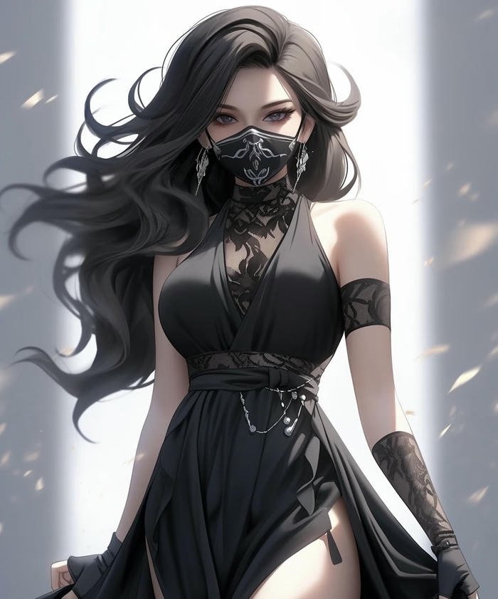 avatar nữ che mặt bí ẩn