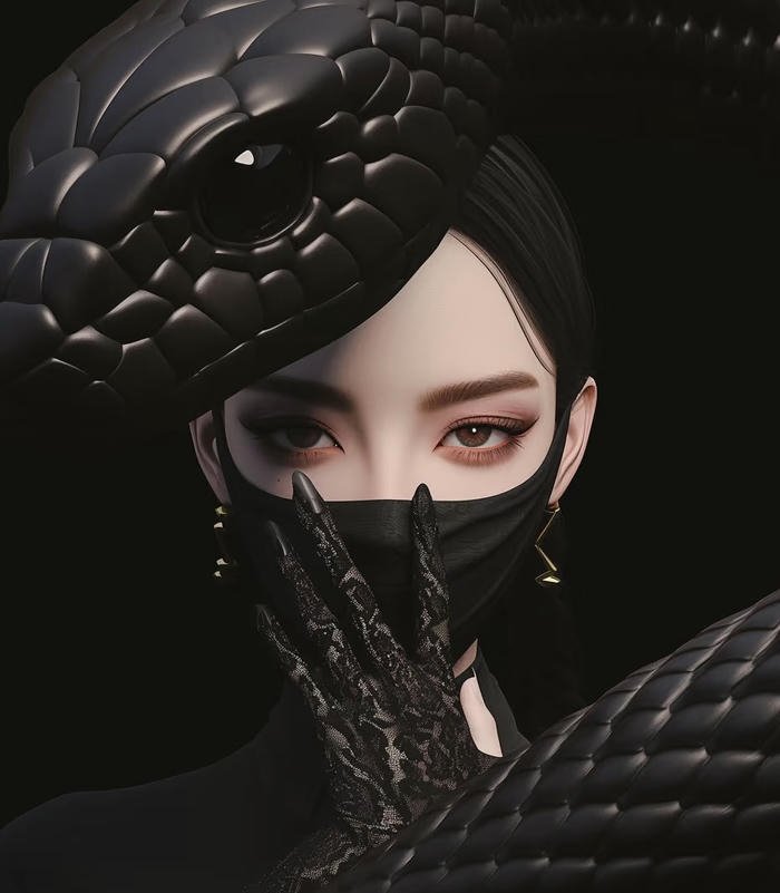 avatar nữ che mặt cá tính