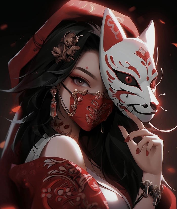 avatar nữ che mặt nghệ thuật
