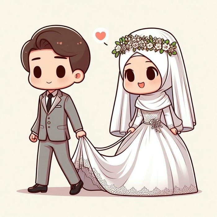 cô dâu chú rể chibi cực đẹp