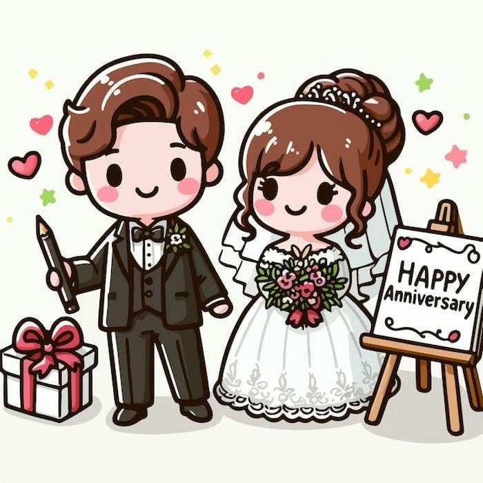 cô dâu chú rể chibi sinh động