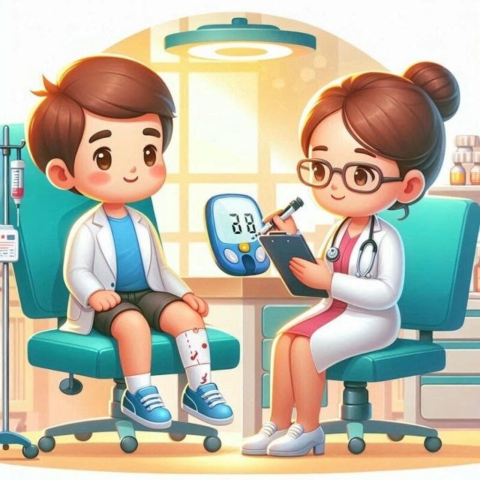 hình ảnh bác sĩ chibi khám tổng quát
