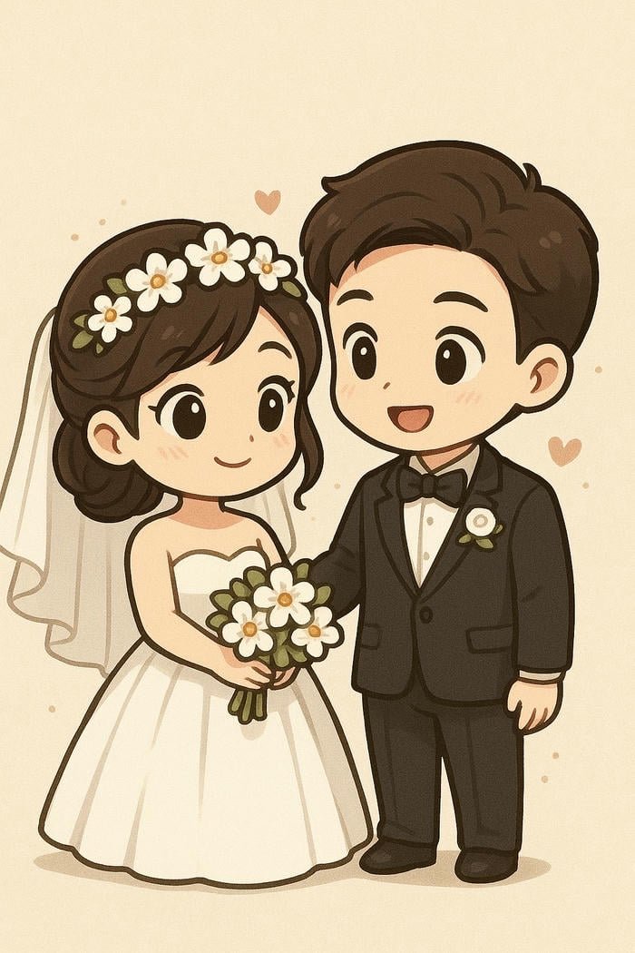 hình ảnh chibi ngày thành hôn