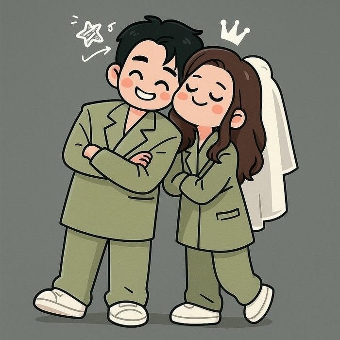 hình ảnh cô dâu chú rể chibi ngọt ngào