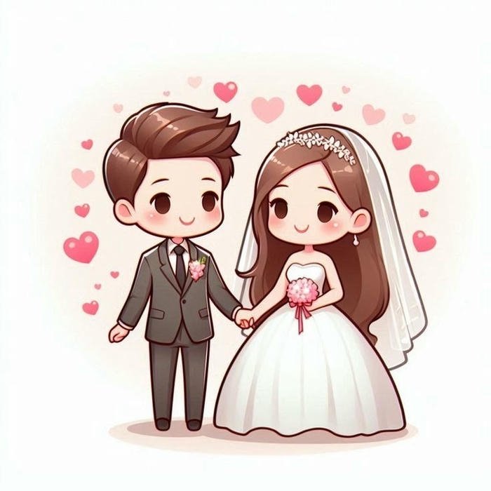 hình ảnh cưới chibi ngộ nghĩnh