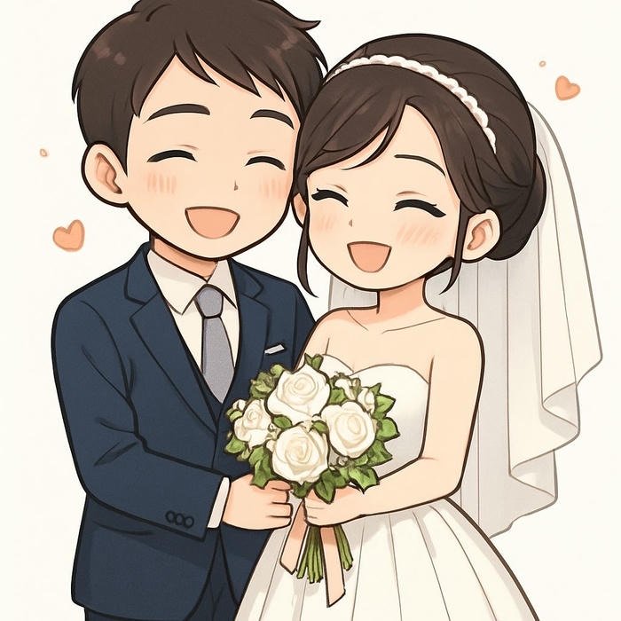 hình ảnh cưới chibi xinh xắn