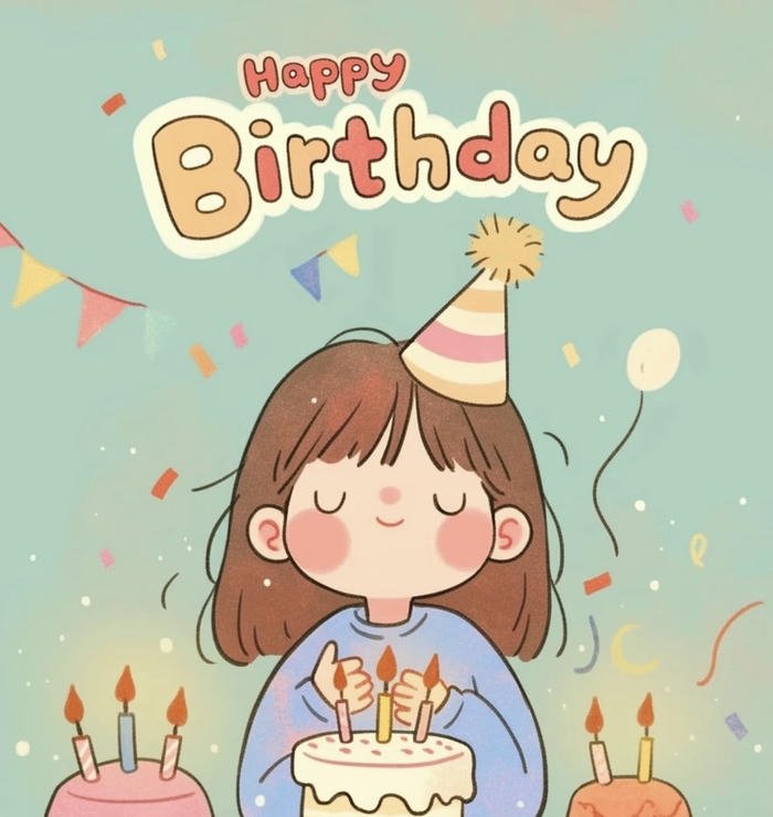 Ảnh avatar sinh nhật phong cách chibi dễ thương độc đáo