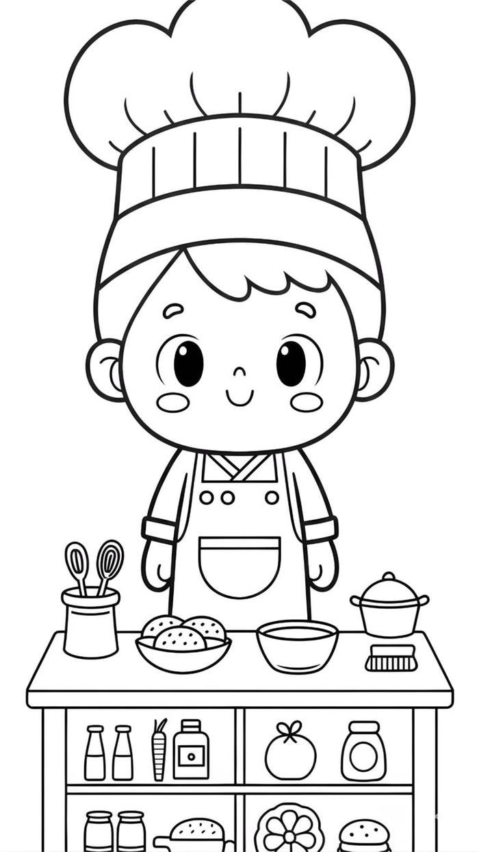 Ảnh bé tập làm đầu bếp