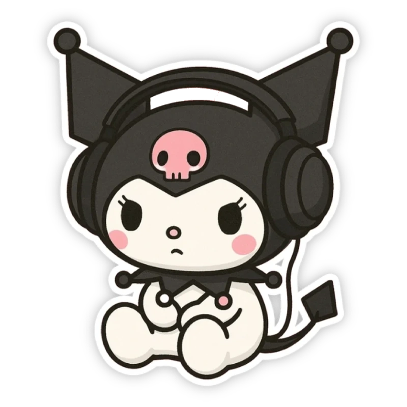 Ảnh nhãn dán kuromi với phong cách dễ thương nổi bật