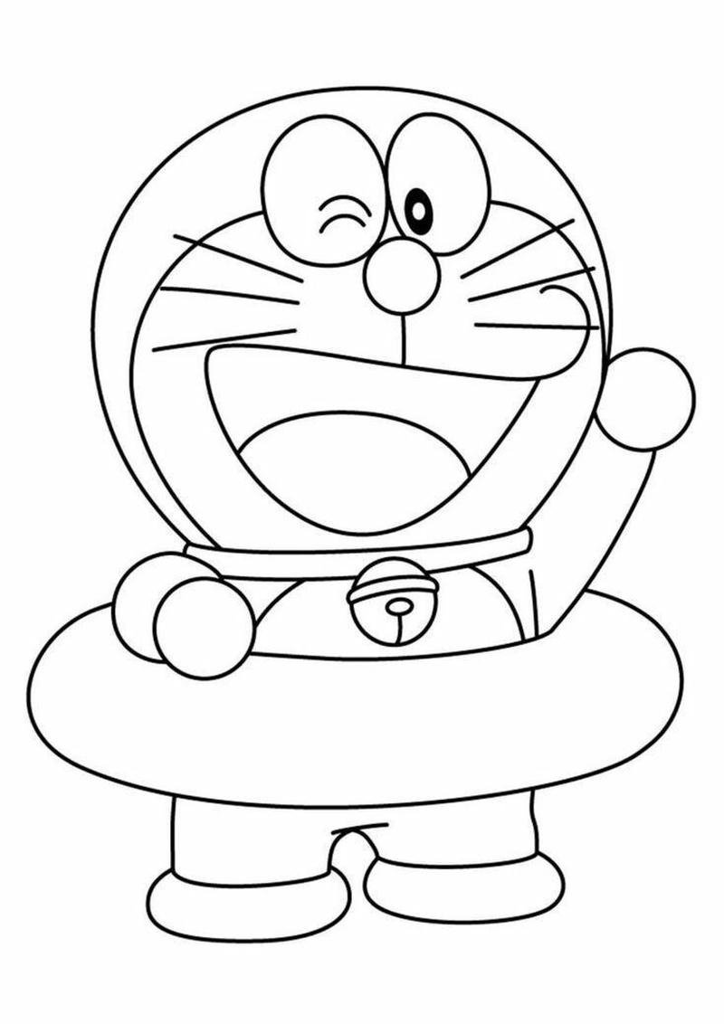 Ảnh phác họa Doraemon đứng cạnh Nobita