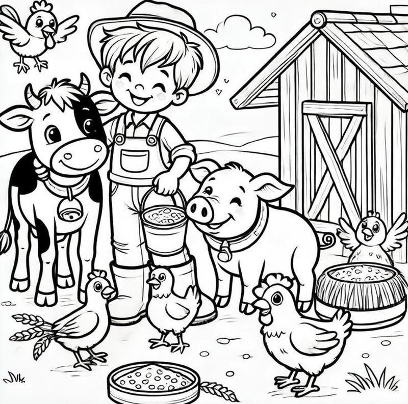 Ảnh phác họa bác nông dân cầm rổ rau