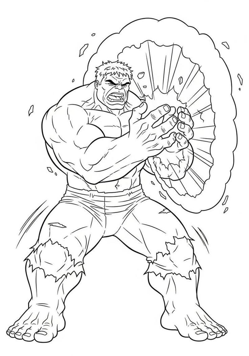 Ảnh phác thảo Hulk trong tư thế chiến đấu