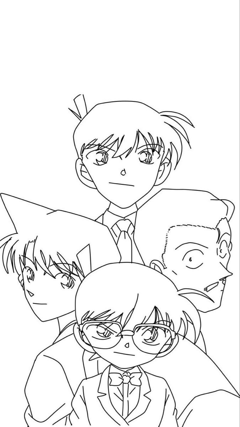 Ảnh phác thảo thám tử nhí phong cách anime