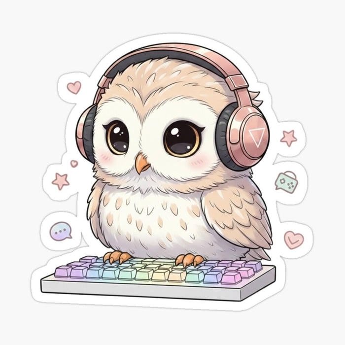Ảnh sticker con vật cute có thiết kế nhận diện rõ con cú