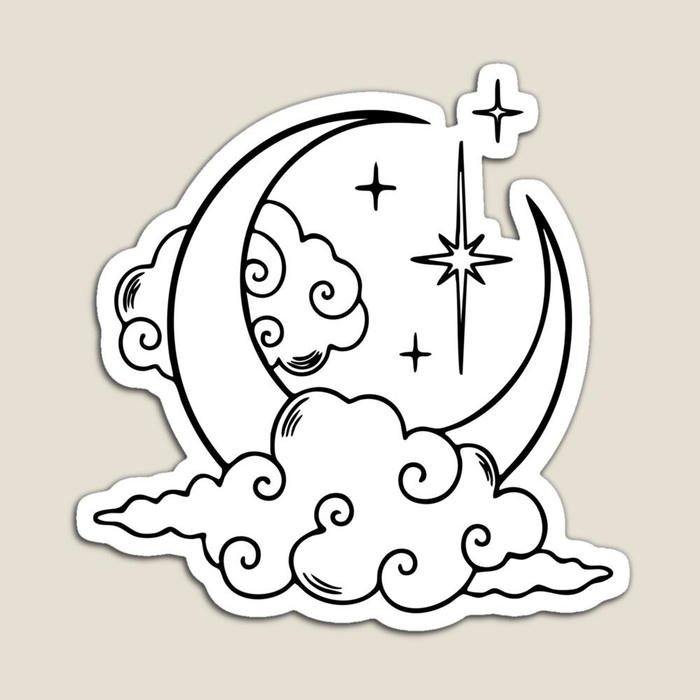 Ảnh sticker phong cách trắng đen cute dùng trang trí đồ cá nhân