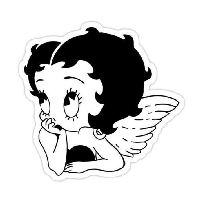 Ảnh sticker trắng đen cute tạo cảm giác thân thiện