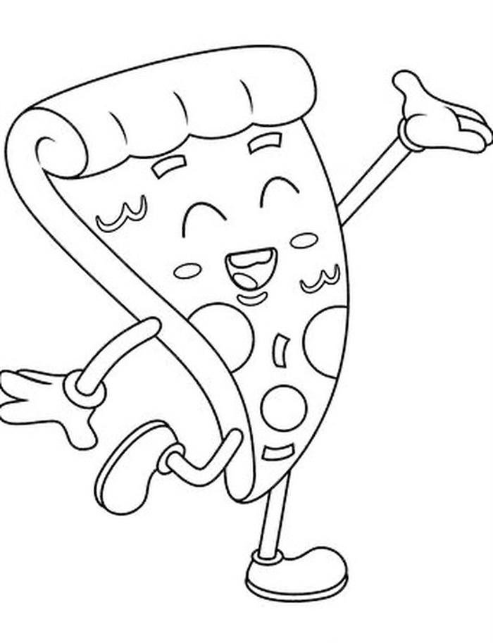 Ảnh tranh tô màu bánh pizza xúc xích cong