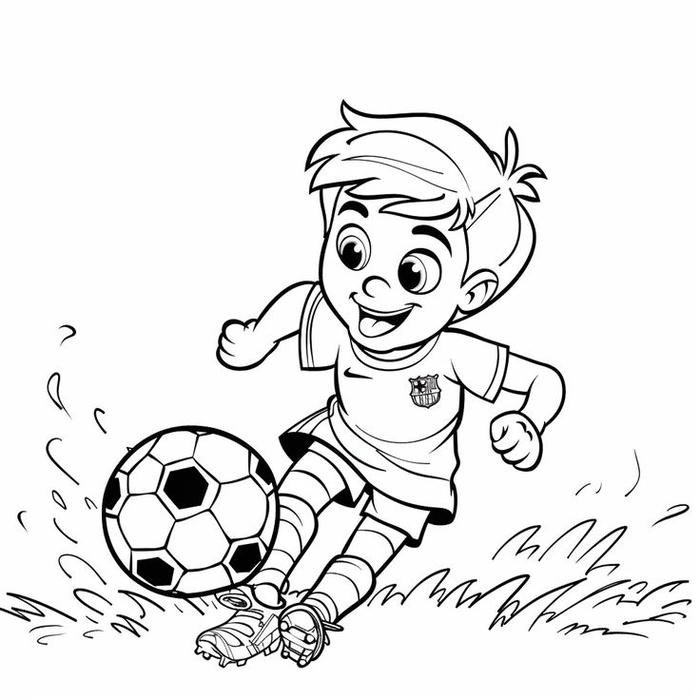 Ảnh tranh tô màu cầu thủ bóng đá cho bé