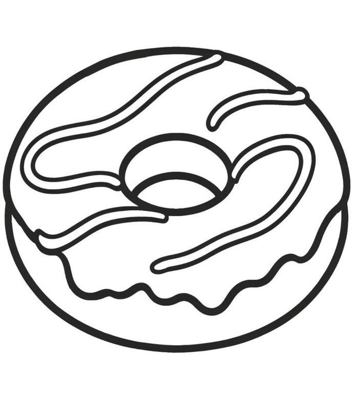 Ảnh tranh tô màu donut phủ socola tan chảy