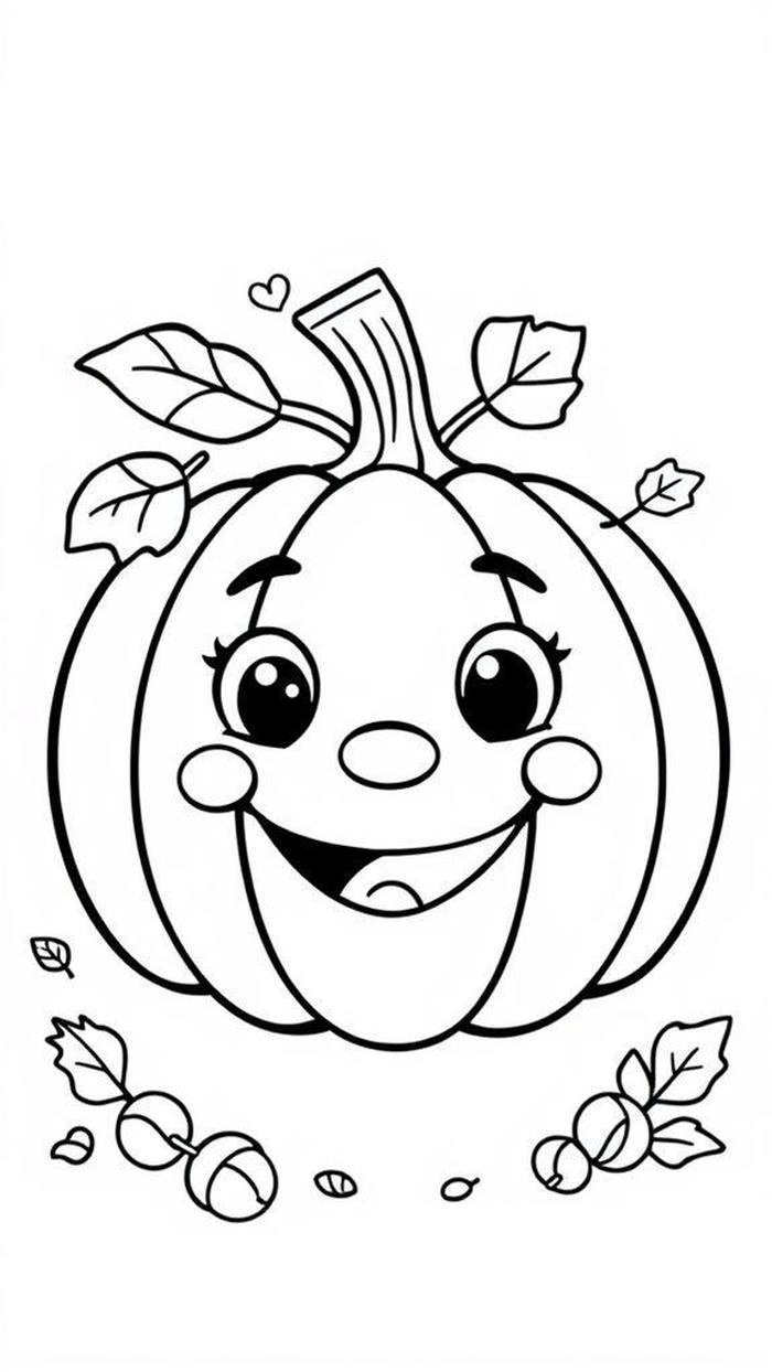 Ảnh tranh tô màu quả bí hallowen cười tinh nghịch