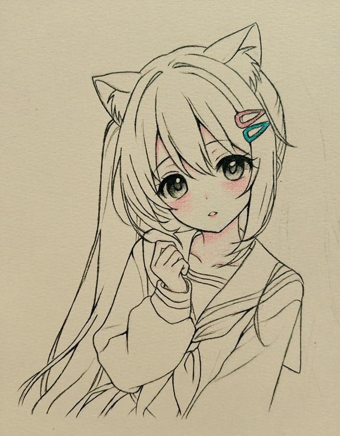 Anime cute được vẽ theo lối phổ biến