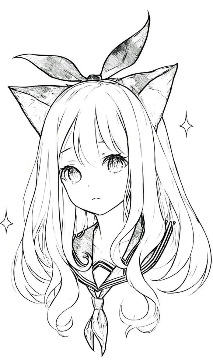 Anime cute xuất hiện trong tranh vẽ tay
