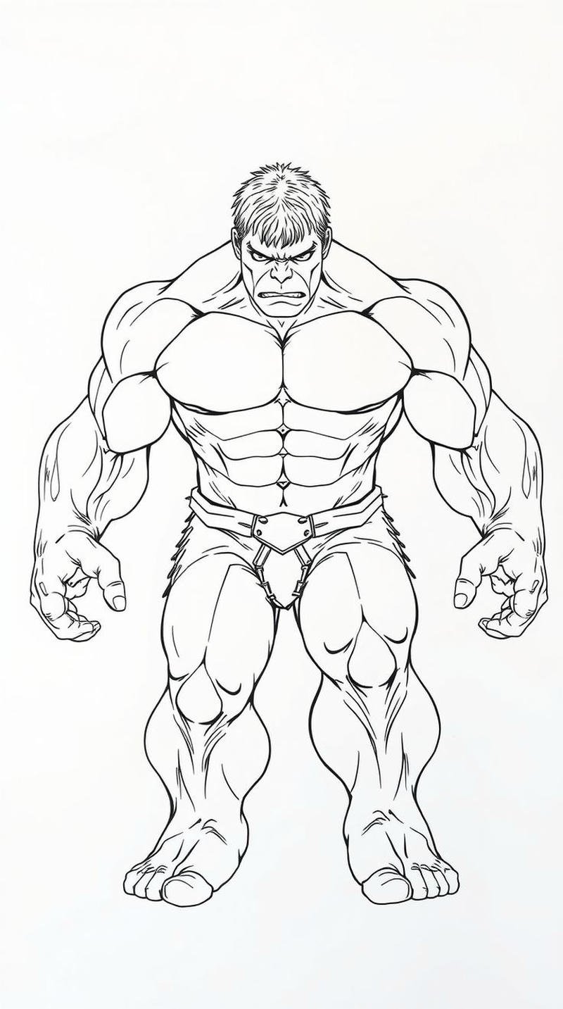 Bản phác thảo tranh tô màu Hulk sáng tạo