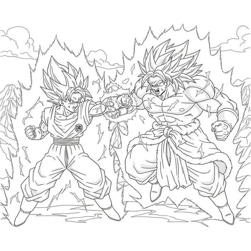 Bản phác thảo tranh tô màu Songoku sáng tạo