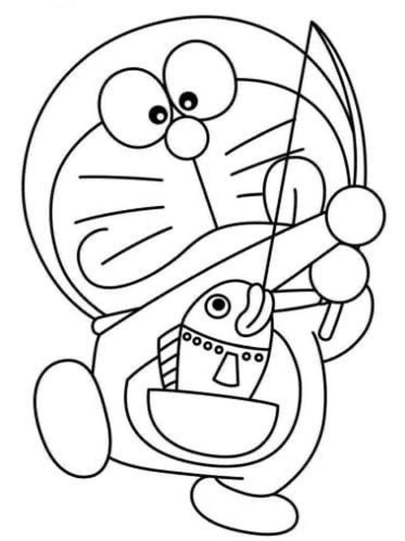 Bản vẽ tranh tô màu Doraemon đẹp mắt