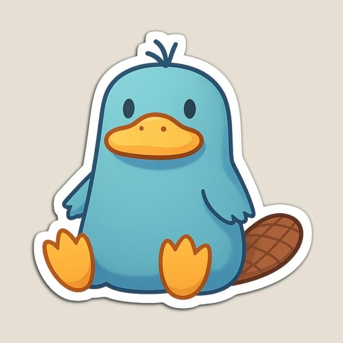 Bức ảnh sticker con vật cute xuất hiện trong bộ dạng thú mỏ vịt