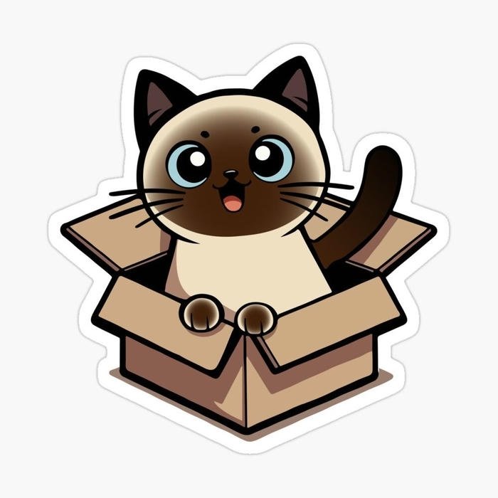 Bức ảnh sticker mèo dùng cho trò chuyện trực tuyến