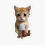 Bức ảnh sticker mèo mang nét vẽ vui nhộn