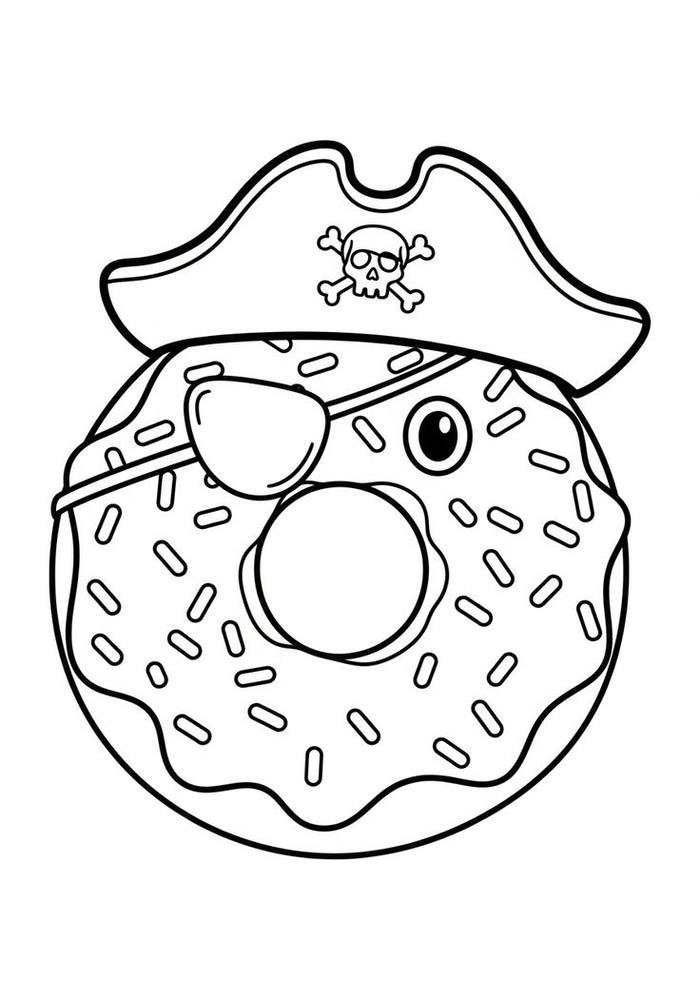 Bức ảnh tô màu bánh donut cướp biển