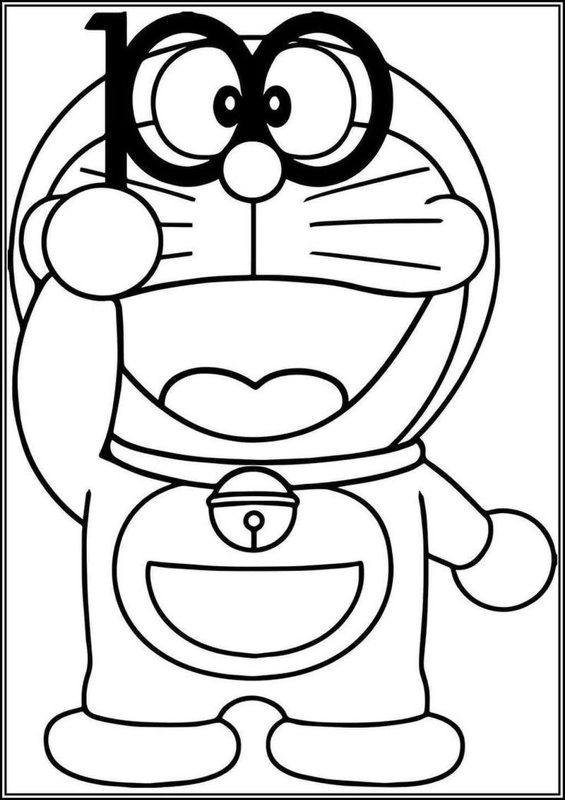 Bức ảnh tranh tô màu Doraemon rõ ràng
