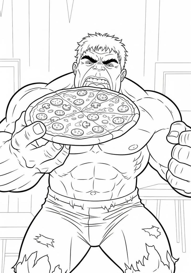 Bức ảnh tranh tô màu Hulk dễ in