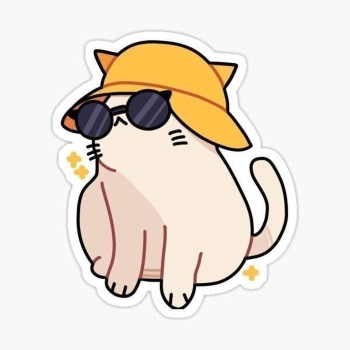 Bức hình sticker mèo mang phong thái tinh nghịch